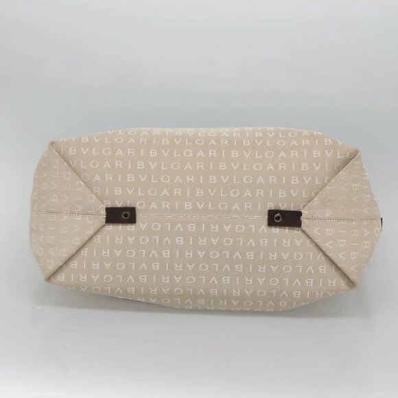 BVLGARI Logo Mania Tote Bag Canvas Beige - Picture 6 of 14